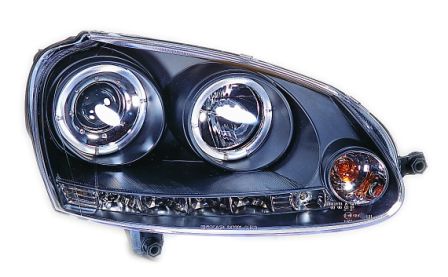 Devil Eye farovi VOLKSWAGEN GOLF 5 Hrom,CRNI 03-08 + MOTOR